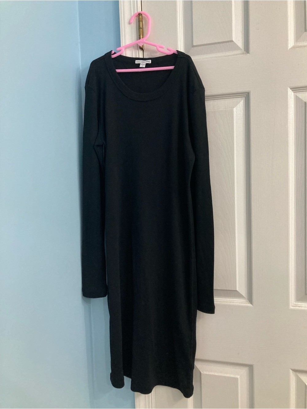James Perse Black Long-Sleeve Crewneck Dress